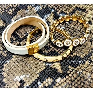 Gold, Cream and White Women's Bracelet Set -